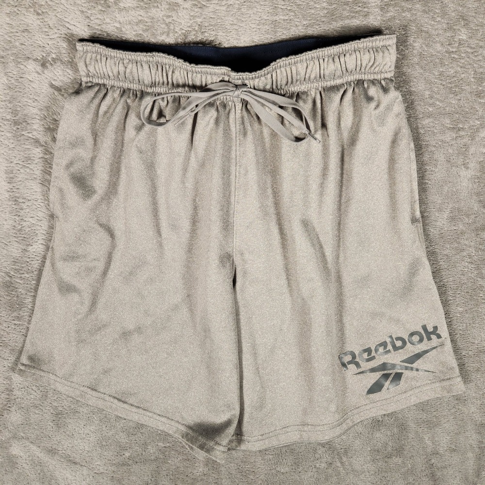 Reebok Athletic Shorts Mens Small Gray Excellent Drawstring Pockets 3RSMH1598